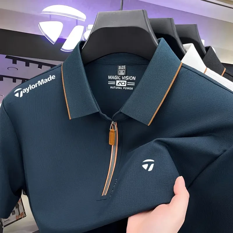 Taylormade泰勒梅高尔夫服装轻奢高档夏季男装短袖透气POLO衫薄款