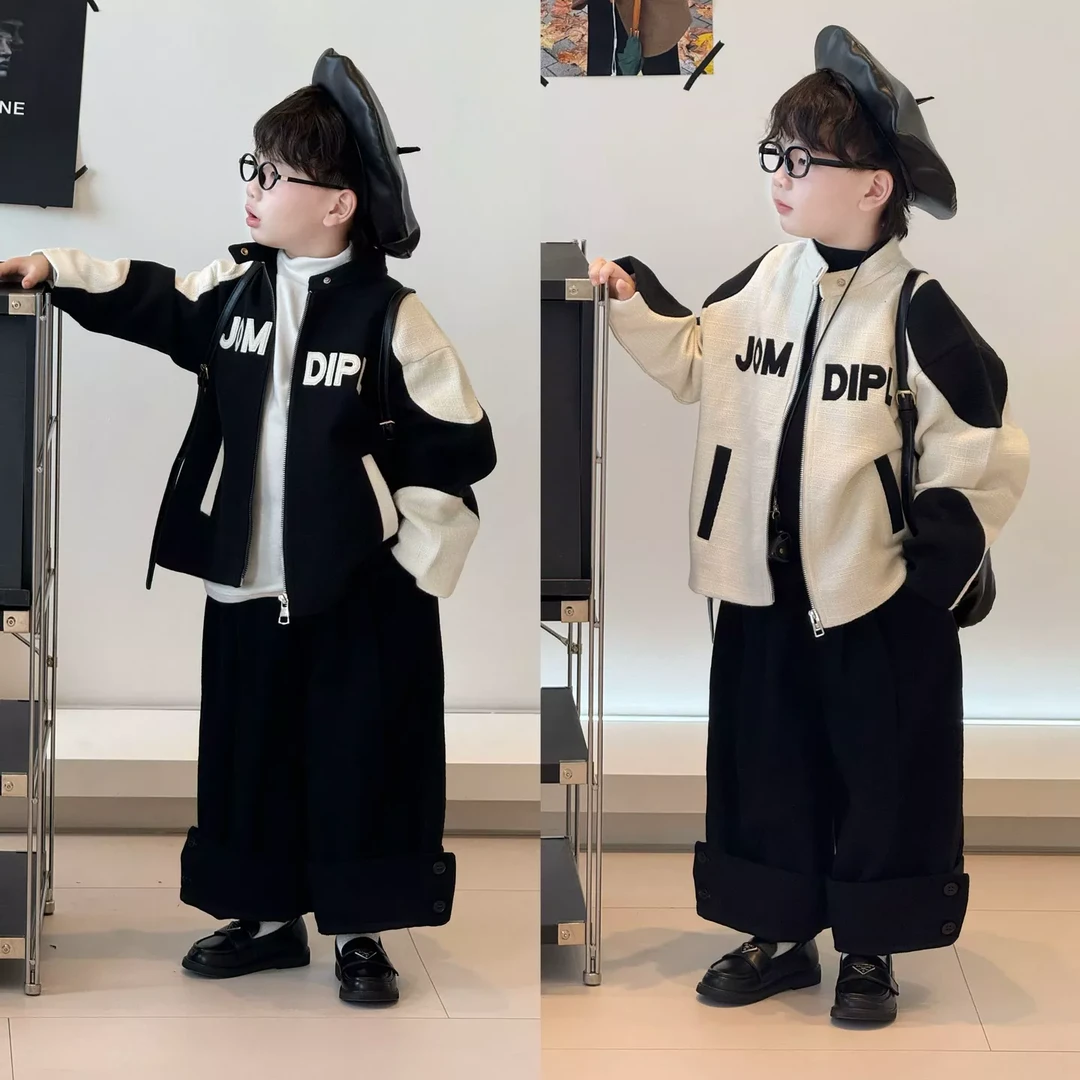kb8934 |【秋•盐酷】秋季儿童韩版 小香风棒球服拼色外套来啦