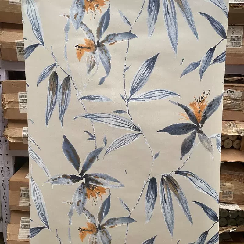 美国进口尾货纯纸环保壁纸美式乡村田园叶子卧室客厅背景墙纸现货