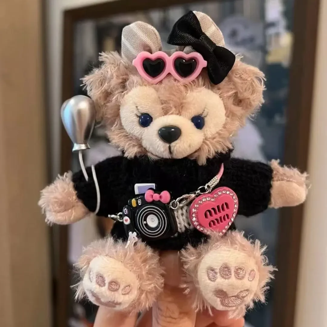 新款相机雪莉玫包包挂件汽车钥匙扣毛绒公仔黑色高级感礼物车挂yj