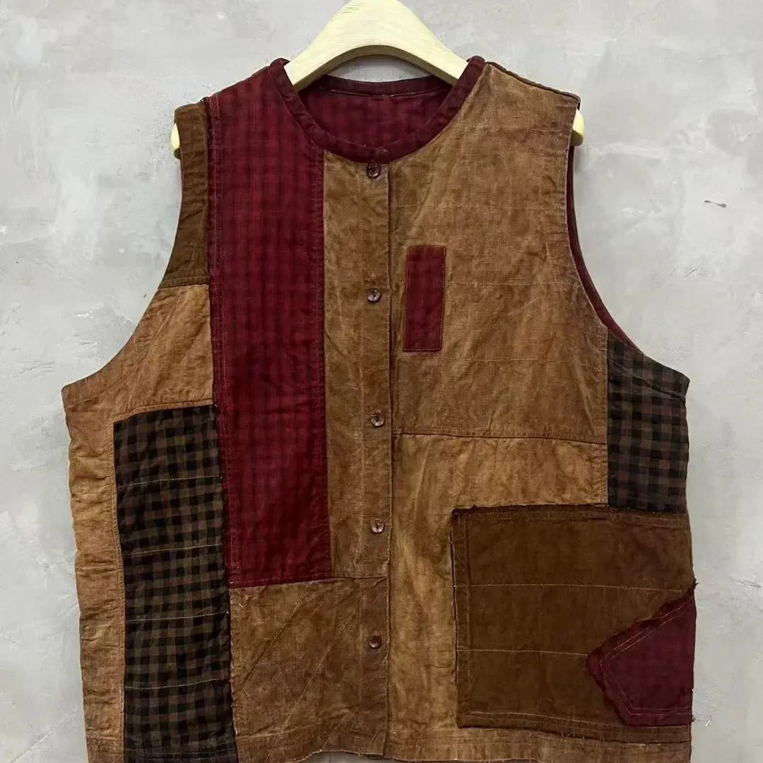 原创品牌古兰木新款圆领盘扣马甲女休闲百搭坎肩背心