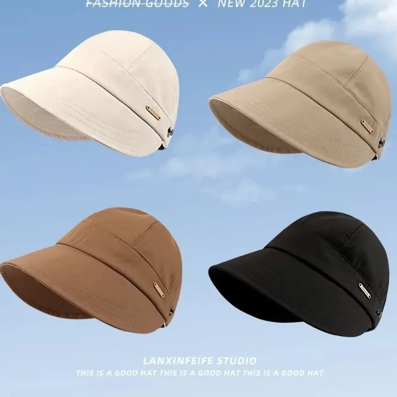 可挂口罩2025爆款帽子女夏季鸭舌渔夫帽防紫外线显脸小欧若风英gh