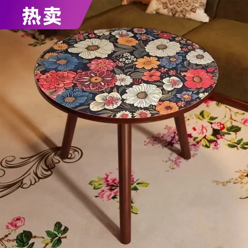 曼陀罗边几茶几沙发边柜北欧图案网红卧室小圆桌客厅角几床头桌子