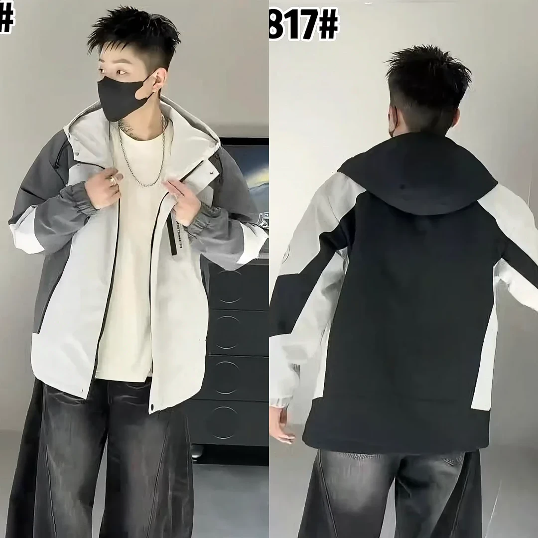 秋冬青少年男生连帽冲锋衣二棉休闲外套2817