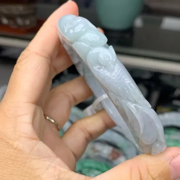 天然缅甸A货翡翠 喜上眉梢 59.6-12-11