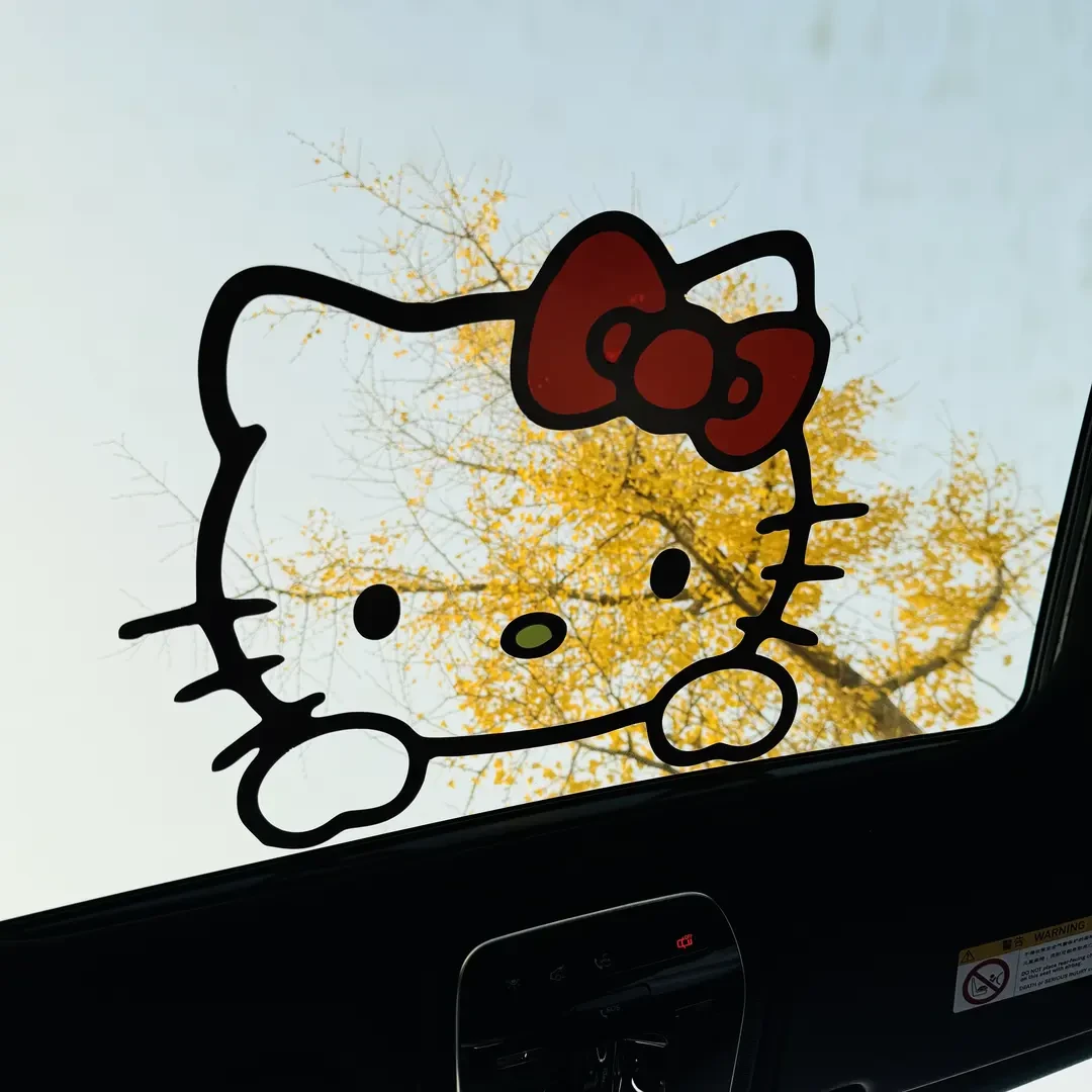 凯蒂猫天窗贴纸可爱防水防晒可遮挡画痕用于车身尾窗户装饰车贴