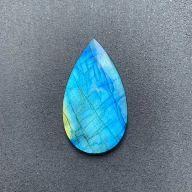 拉长石蓝色水滴裸石吊坠