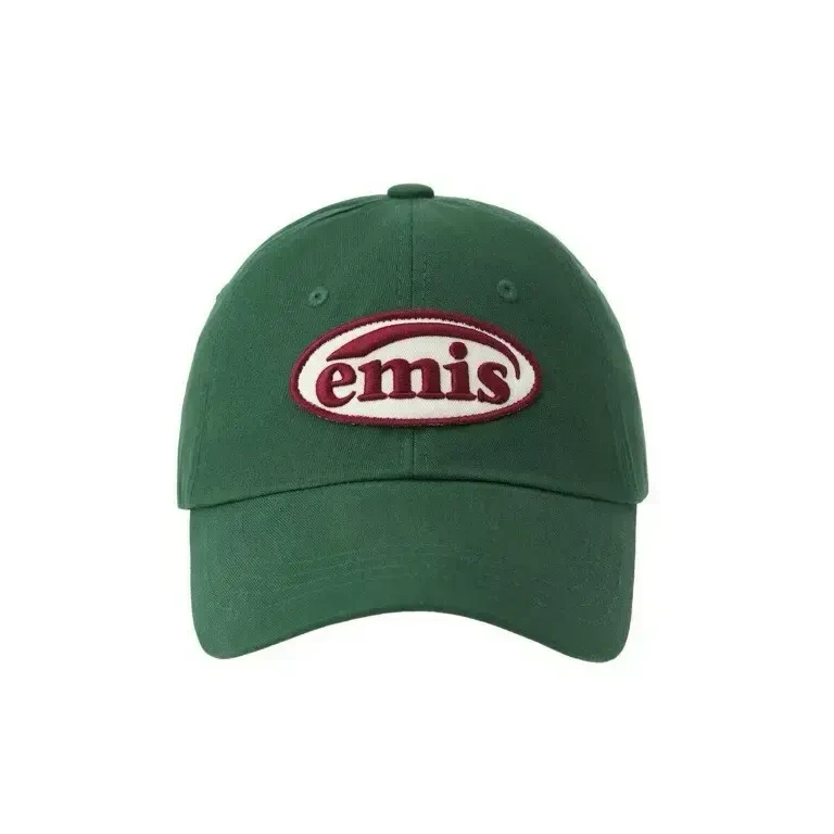 韩国EMIS棒球帽男女情侣彩标经典软顶鸭舌帽大头围防晒帽子