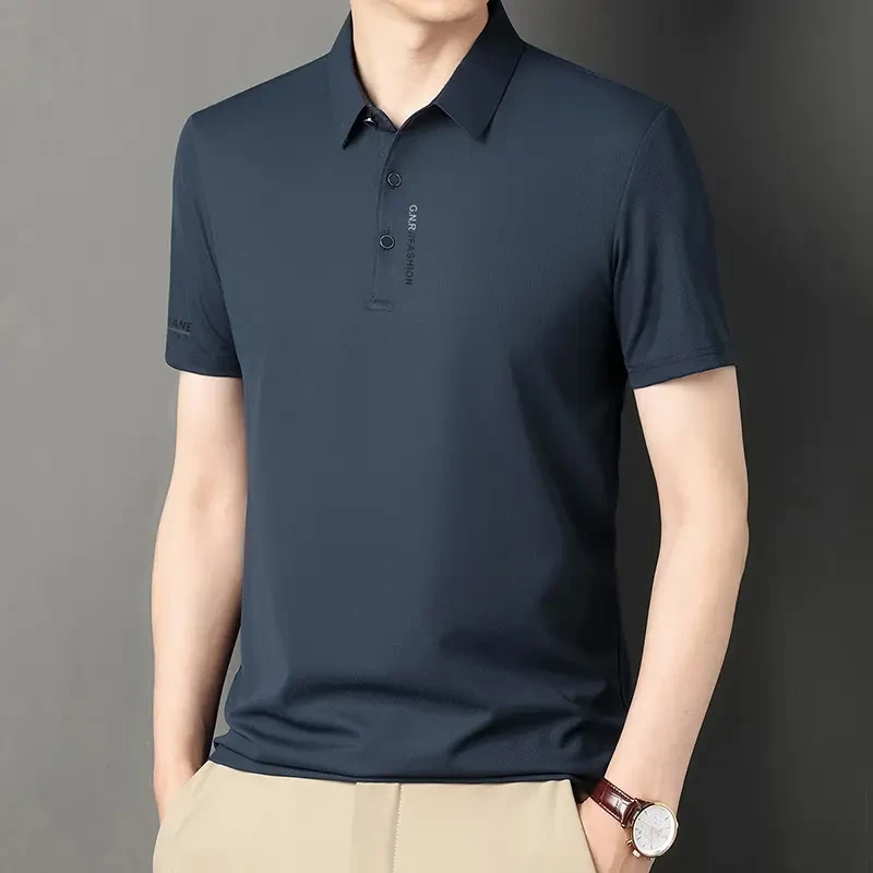 夏季短袖T恤polo衫爸爸男士中年商务休闲翻领宽松百搭t恤半袖