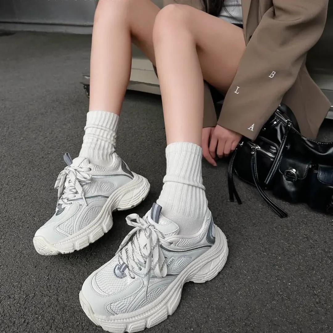 1-126老爹鞋复古白色夏季潮流小众休闲运动鞋薄款ins厚