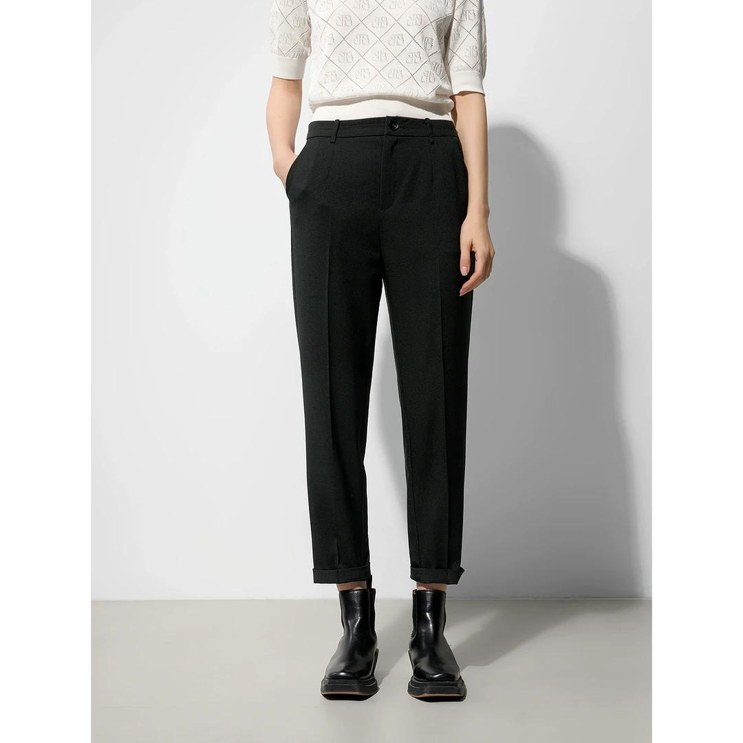 贝茜妮"简约Row风"复古显瘦休闲九分裤女装2025春季新款气质裤子