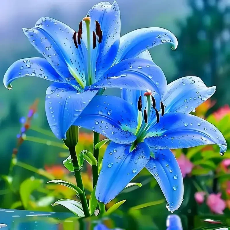 新品种【蓝色优雅】香水百合种球四季花卉好养易活盆栽浓香百合种球