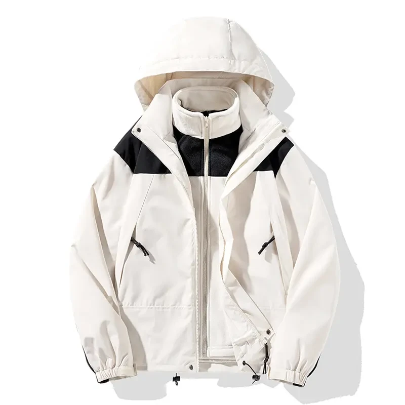 蕉下森林冲锋衣外套秋冬情侣外套户外防风工装三合一加绒登山服