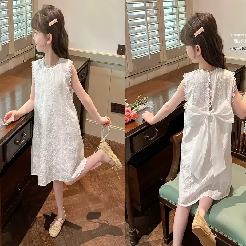 哈比熊-纯棉刺绣蝴蝶结公主裙5706