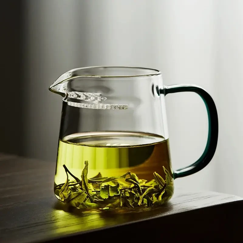 公道杯玻璃茶漏一体观山公杯长嘴木把功夫茶分茶器带手柄茶海茶具