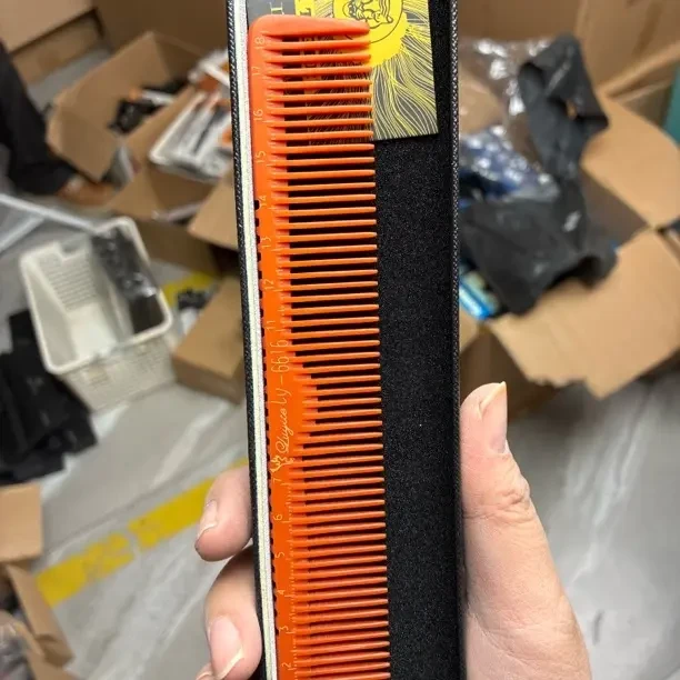 6616张通严选发型师专用密齿裁剪梳理发店女士双面树脂剪发梳子