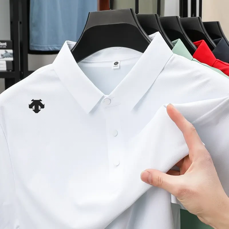 【海外正品清仓】轻奢男士夏季三粒扣短袖翻领polo衫速干面料舒适