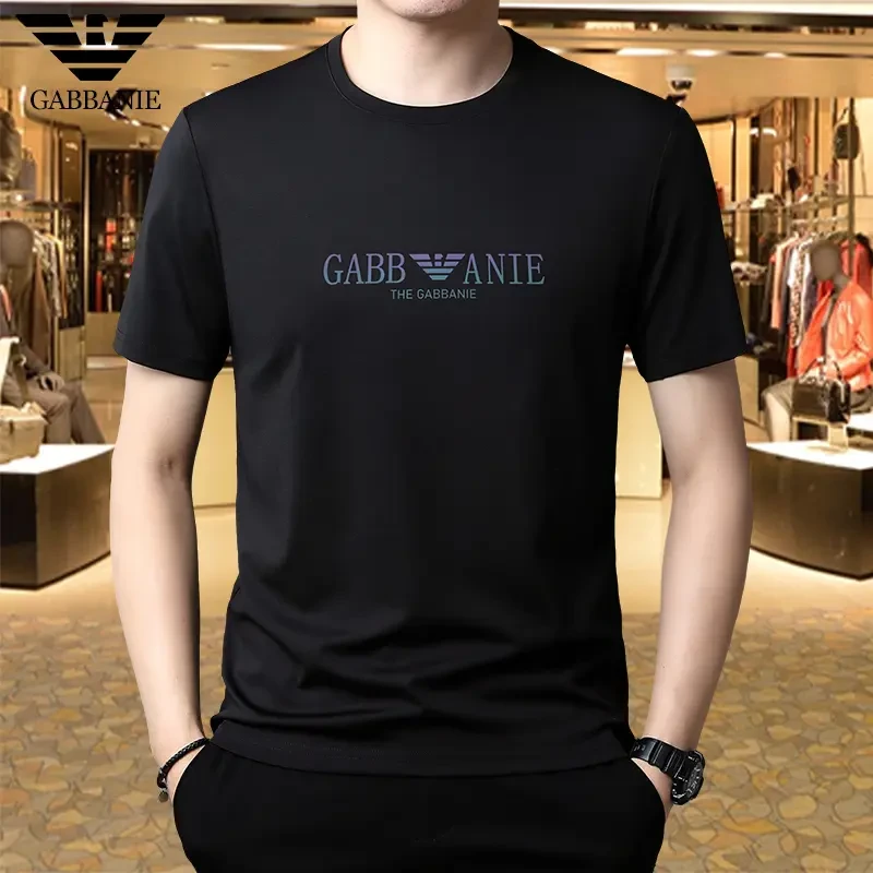 专柜正品男士夏季毛衣冰丝休闲短袖T恤男圆领轻奢高贵上档次上衣