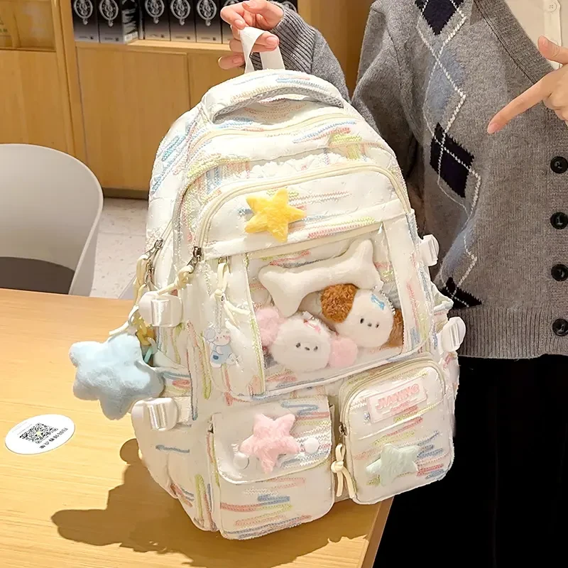 透明书包ins高颜值推荐高中生女生大学生初中小学生背包双肩包999
