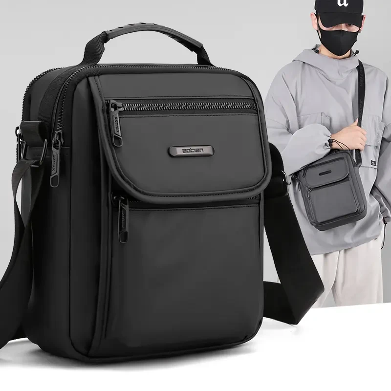 奥天新款男士休闲百搭单肩包轻便户外斜挎包手提包男包大小号可选