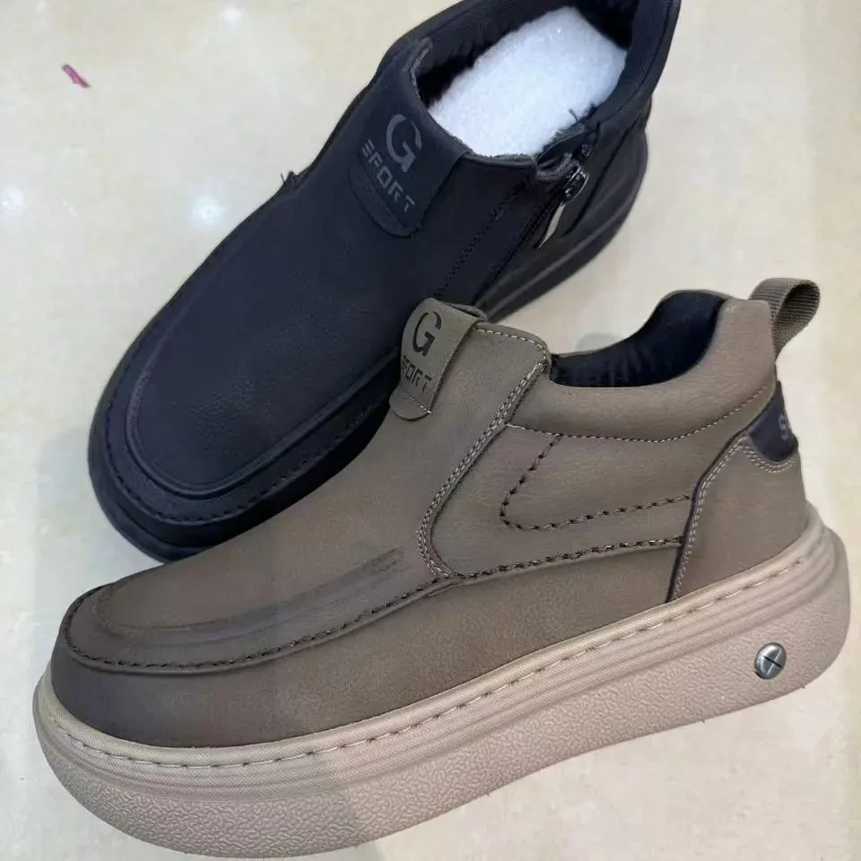 超级轻底 厚底时尚透气 一脚蹬布鞋休闲板鞋秋季冬季休闲皮鞋