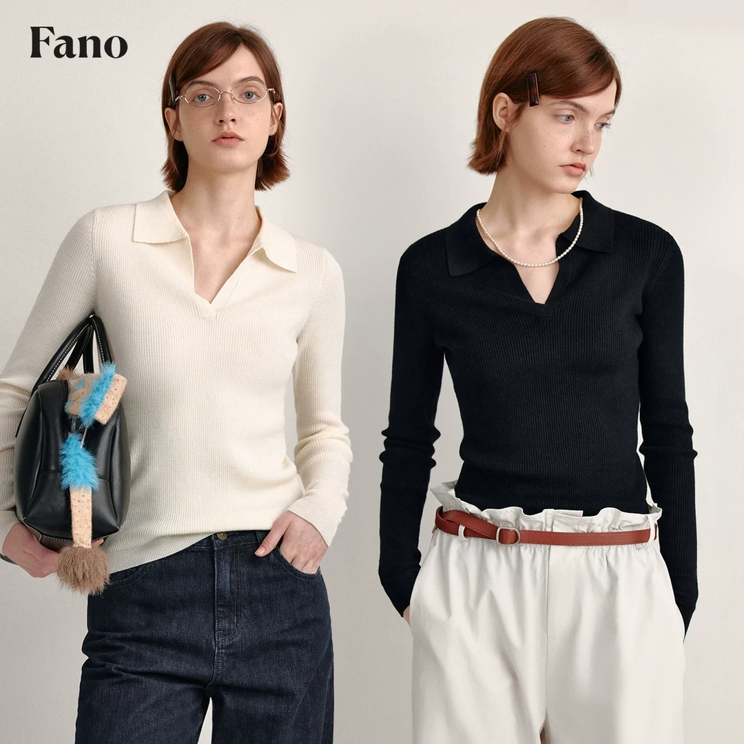 【直播】 “简约polo翻领” 干爽质感立体坑条 毛织上衣FC25S176