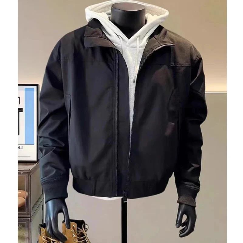 新品美式教练夹克外套户外三防穿搭冲锋衣立领cleanfit男生穿搭