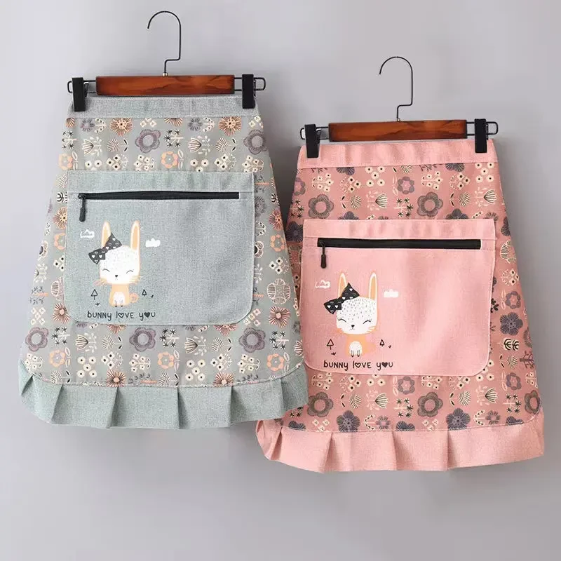 2025新款半身围裙家用厨房防污耐磨帆布围腰成人做饭半截工作服女