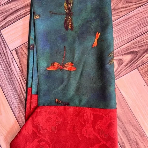 新中式香云纱围脖秋冬保暖加厚护颈国风桑蚕丝锦油绸围巾女士