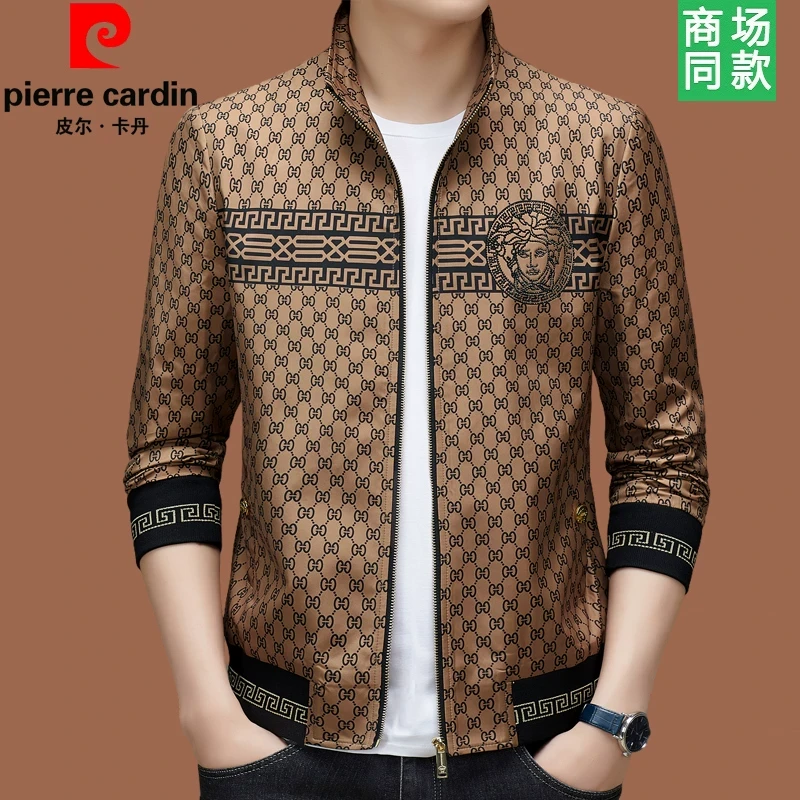 皮尔卡丹高端夹克男士2025春秋新款商务休闲男装时尚薄款外套潮流