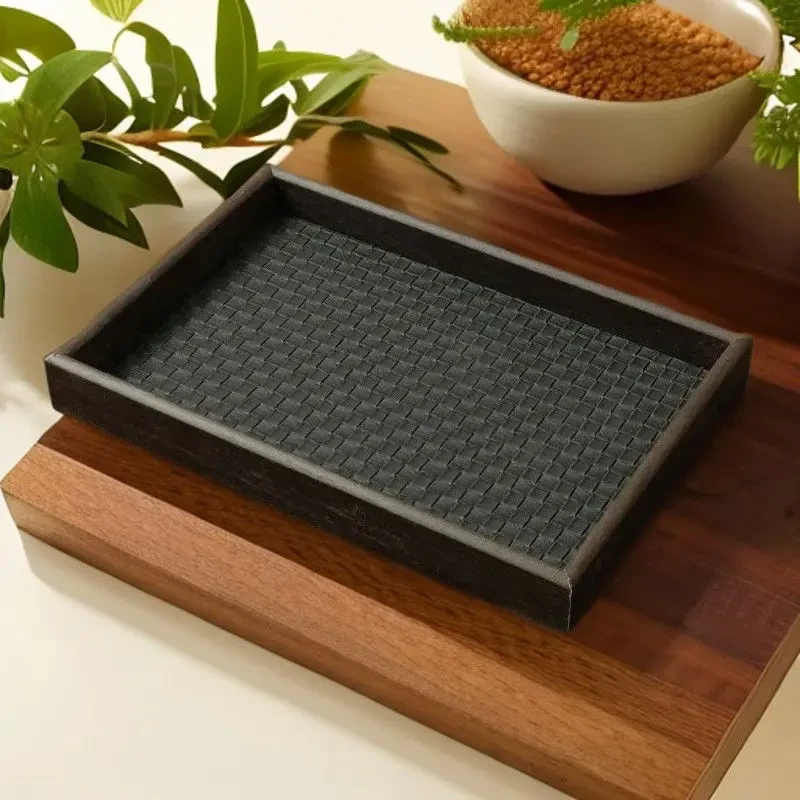轻奢高级首饰收纳盒家用客厅茶几饰品项链手链耳环长方形木质托盘