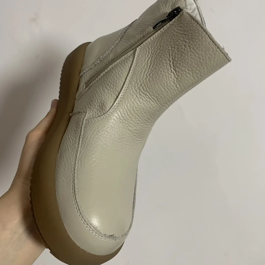 侧拉链高跟防滑女民族风冬季短靴女靴平底黑色