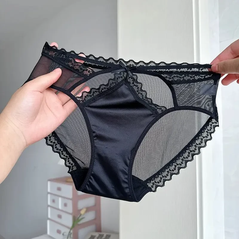 秘密天使纯欲法式蕾丝华尔缎轻奢内裤女时尚少女内裤性感镂空大码