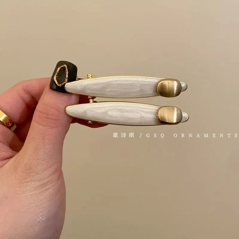 气质高级感流光金属鸭嘴夹前额侧边刘海碎发夹2025年新款金属夹子