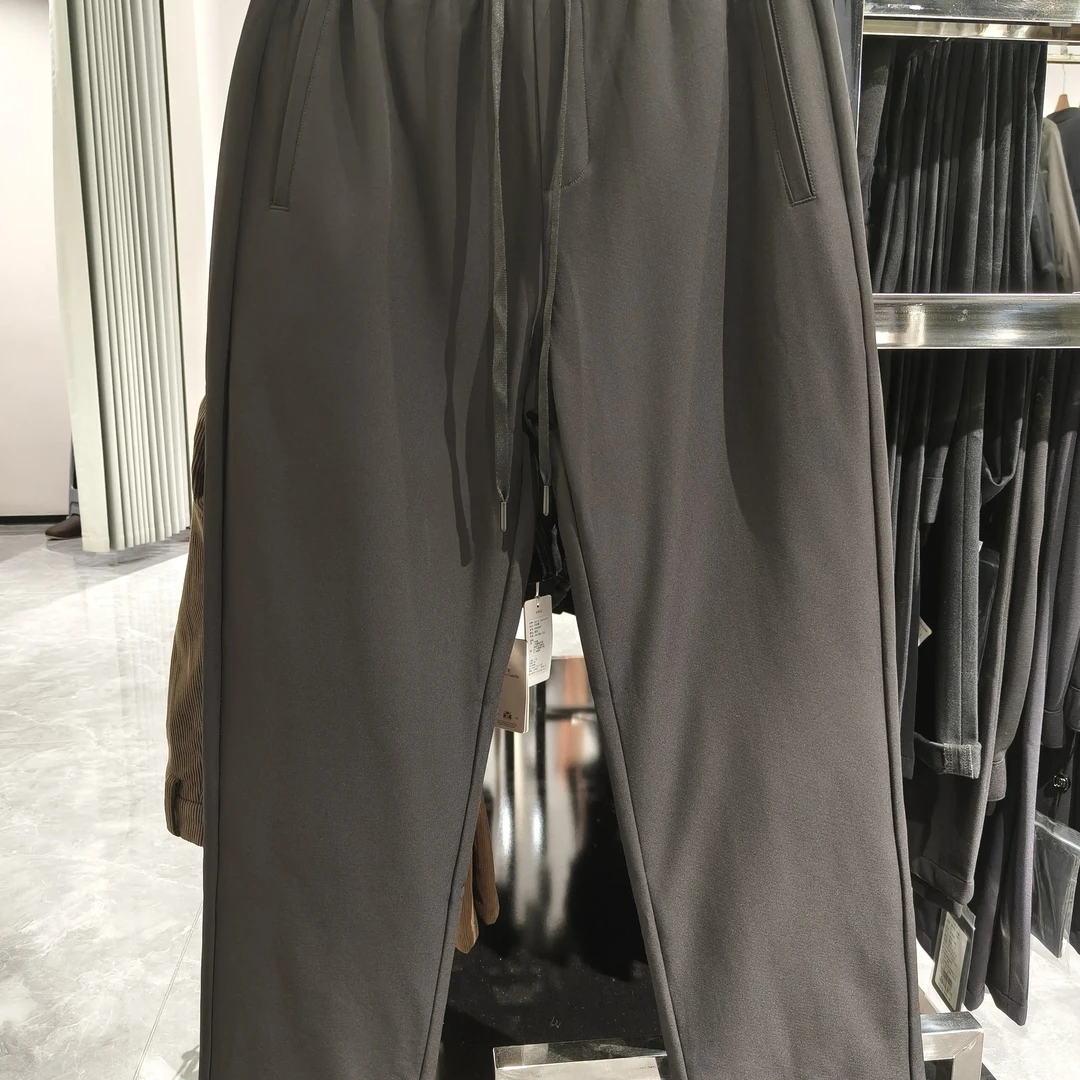 秋冬新款男士加绒加厚直筒百搭鹅绒休闲裤