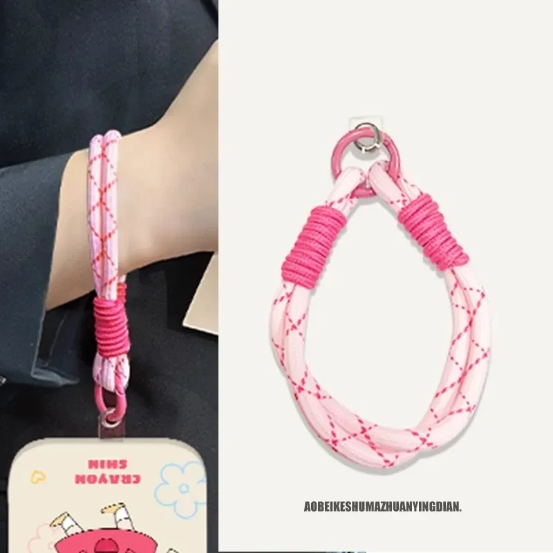 日韩ins潮款编织手工绳挂绳手腕带钥匙扣手机壳挂件撞色链条便携