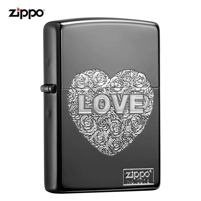 Zippo之宝正品玫瑰之恋防风煤油打火机送男友生日礼物