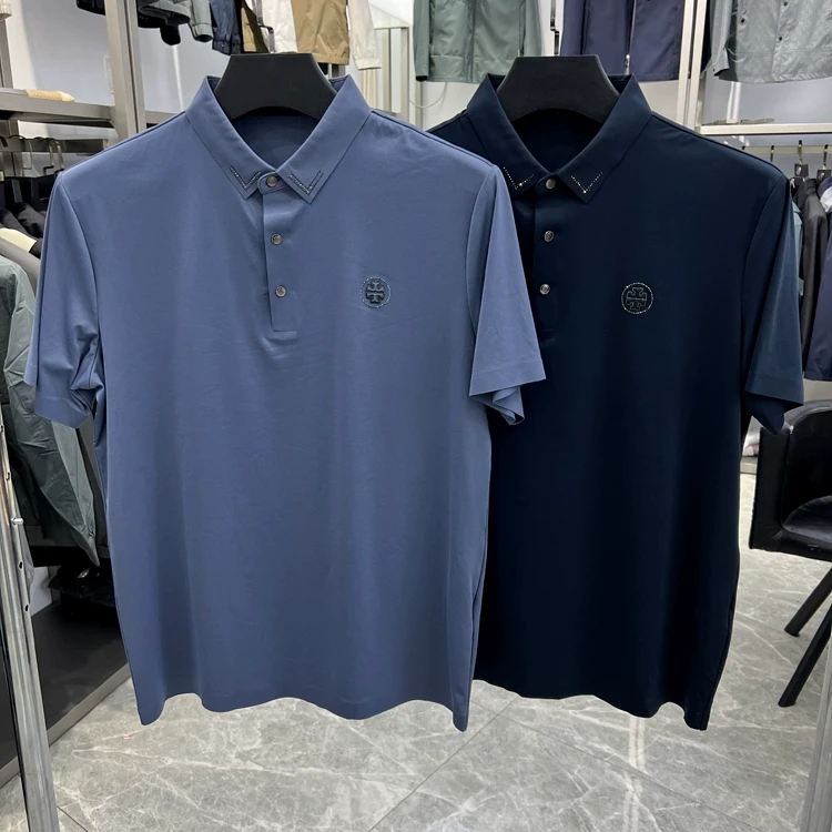 Polo衫时尚潮流冰丝速干短袖T恤男翻领休闲舒适商务品牌撤柜尾货