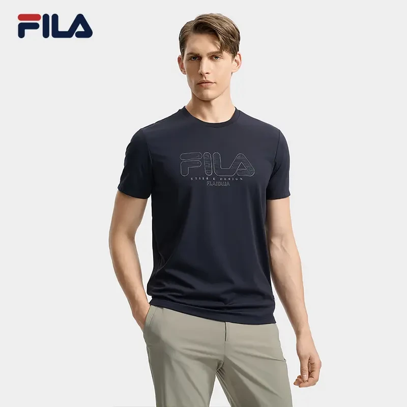 Fila/斐乐【跑者美学】短袖T恤男款莫代尔半袖透气舒适简约圆领T恤