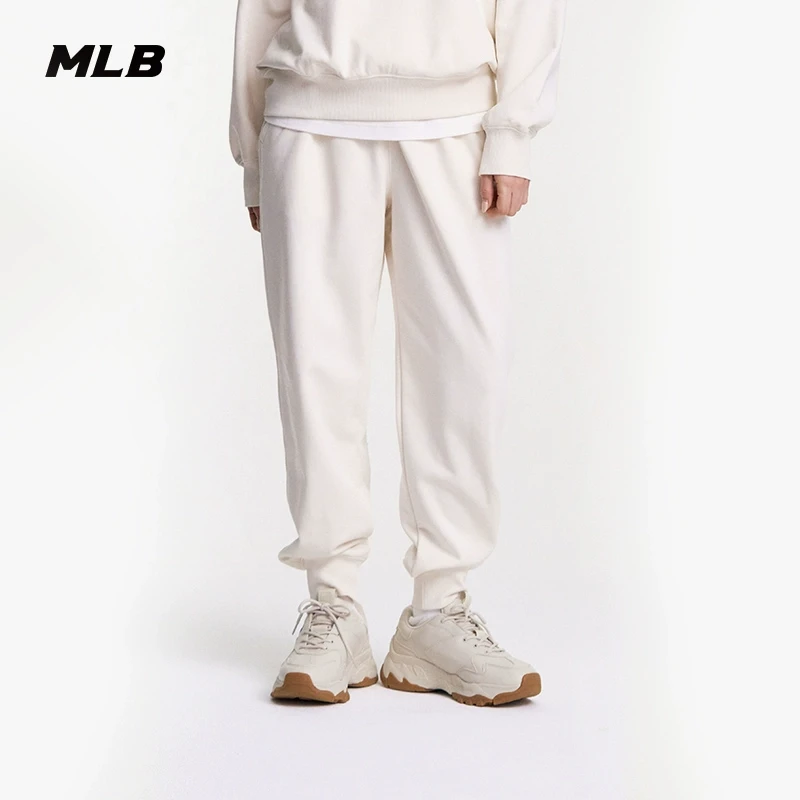 MLB官方流光风经典纯色小logo时尚束脚休闲长裤24冬季新款PTB01
