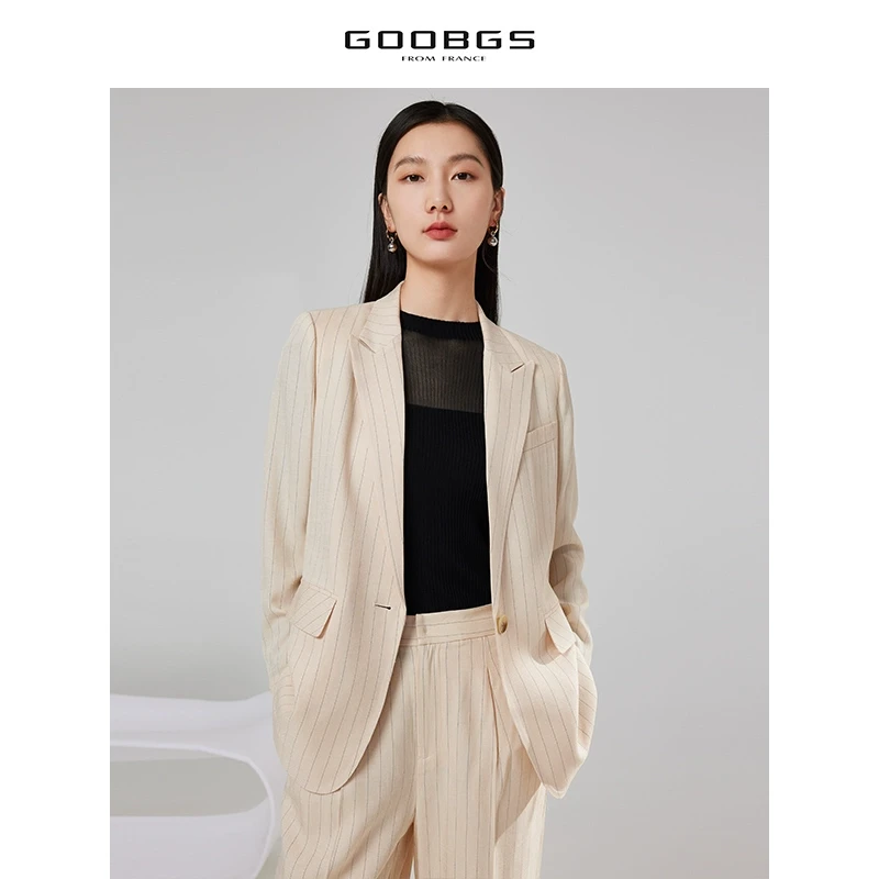 【小余专属】谷邦GOOBGS 撞色条纹西装外套 G3156600