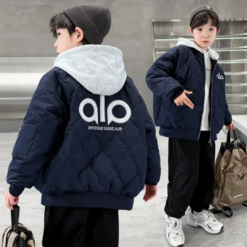 男童棉服秋冬款棉衣2025新款冬季夹棉棒球服中大童儿童男孩春秋款