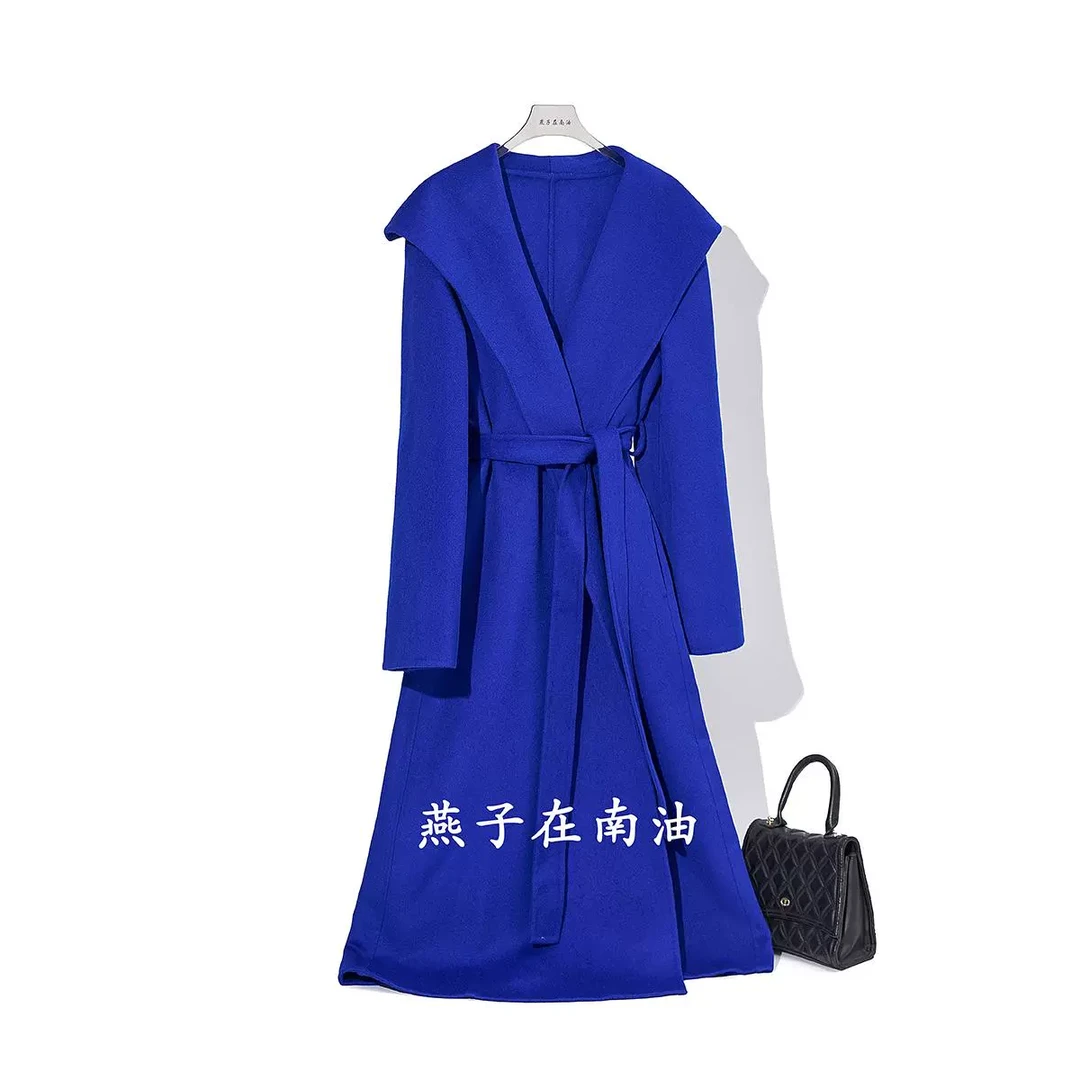 【燕子在南油】秋冬115衣长翻领显白羊毛大衣2516