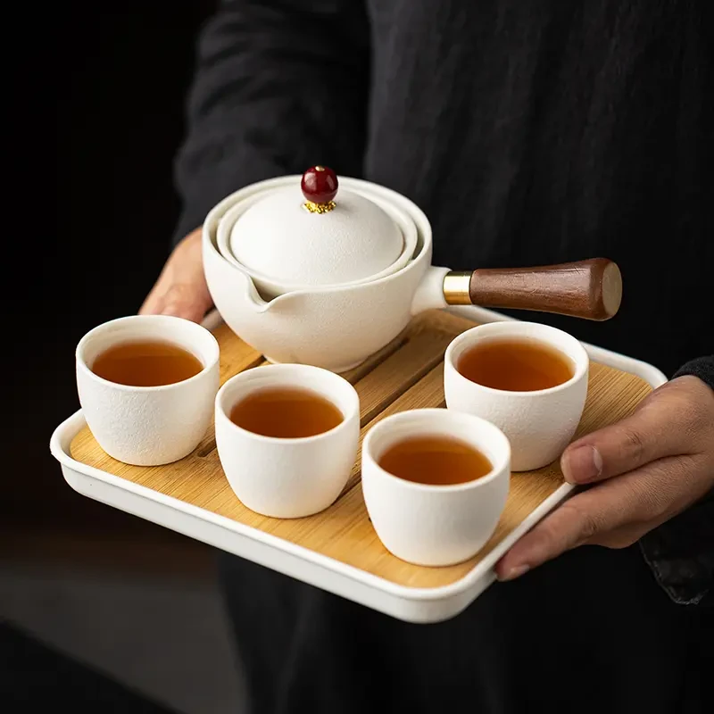 【泡茶神器】小康泡旅行茶具套装简约功夫茶杯陶瓷逍遥泡侧把泡茶壶
