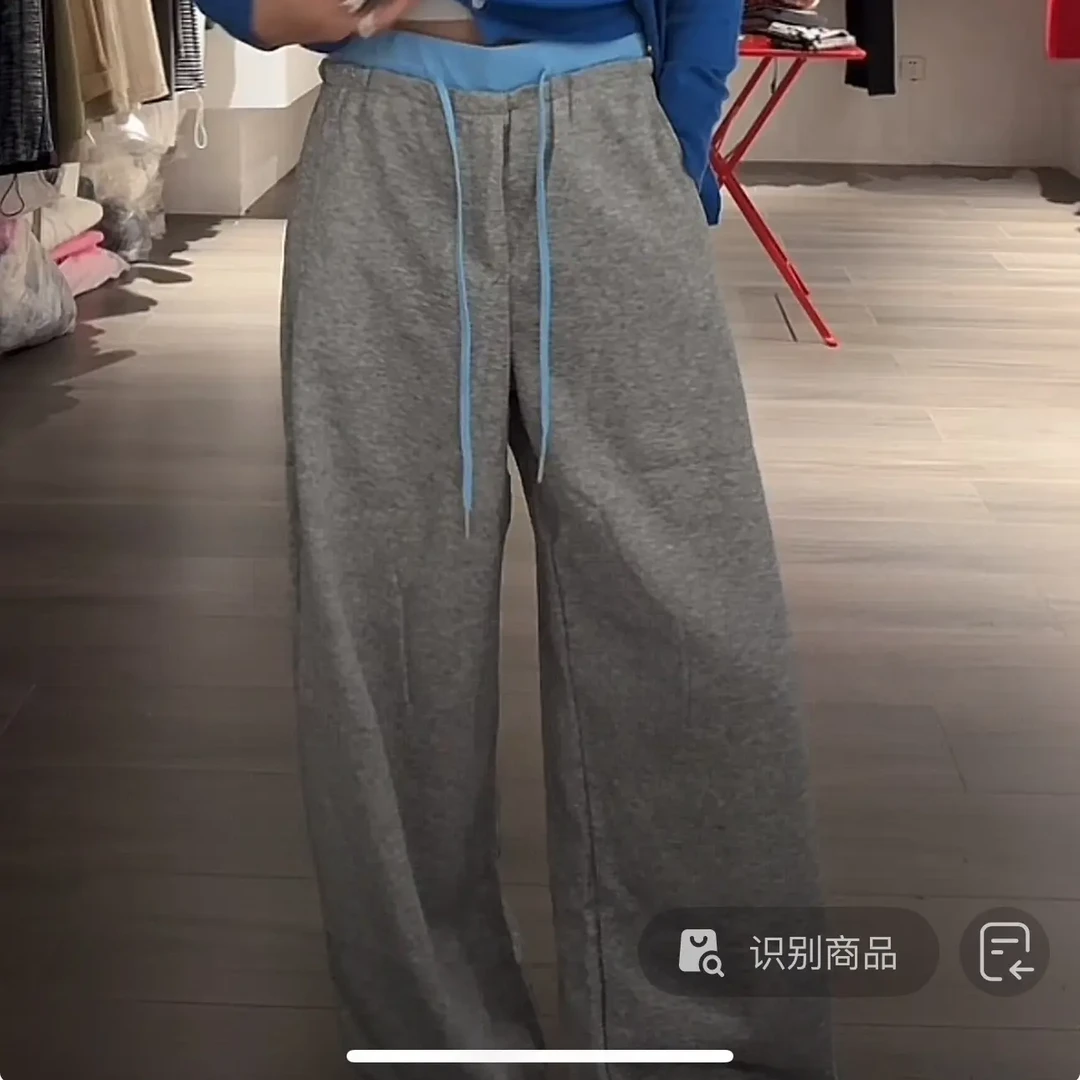 秋款云感织带高定休闲阔腿裤（国货）