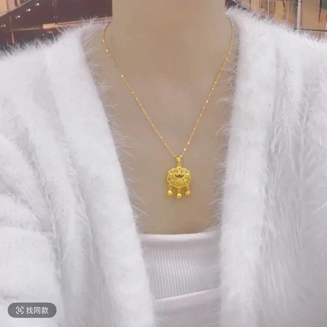 铜合金项链 星光链平安锁时尚百搭气质简约精美项链