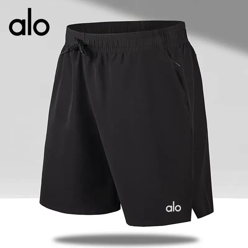 alo短裤夏季速干男款跑步健身女款宽松休女款大码速干防走光短裤