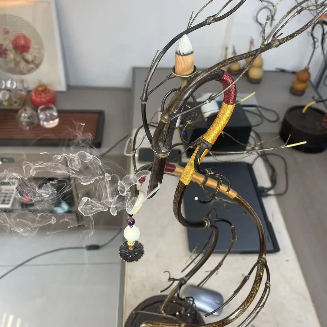 雷叔•纯手工制作紫竹双龙龙挂香茶室书房装饰一物一拍