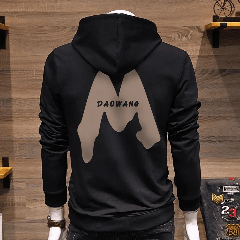 仓石一树潮流春秋冬季加绒卫衣男士字母印花长袖连帽上衣情侣体恤