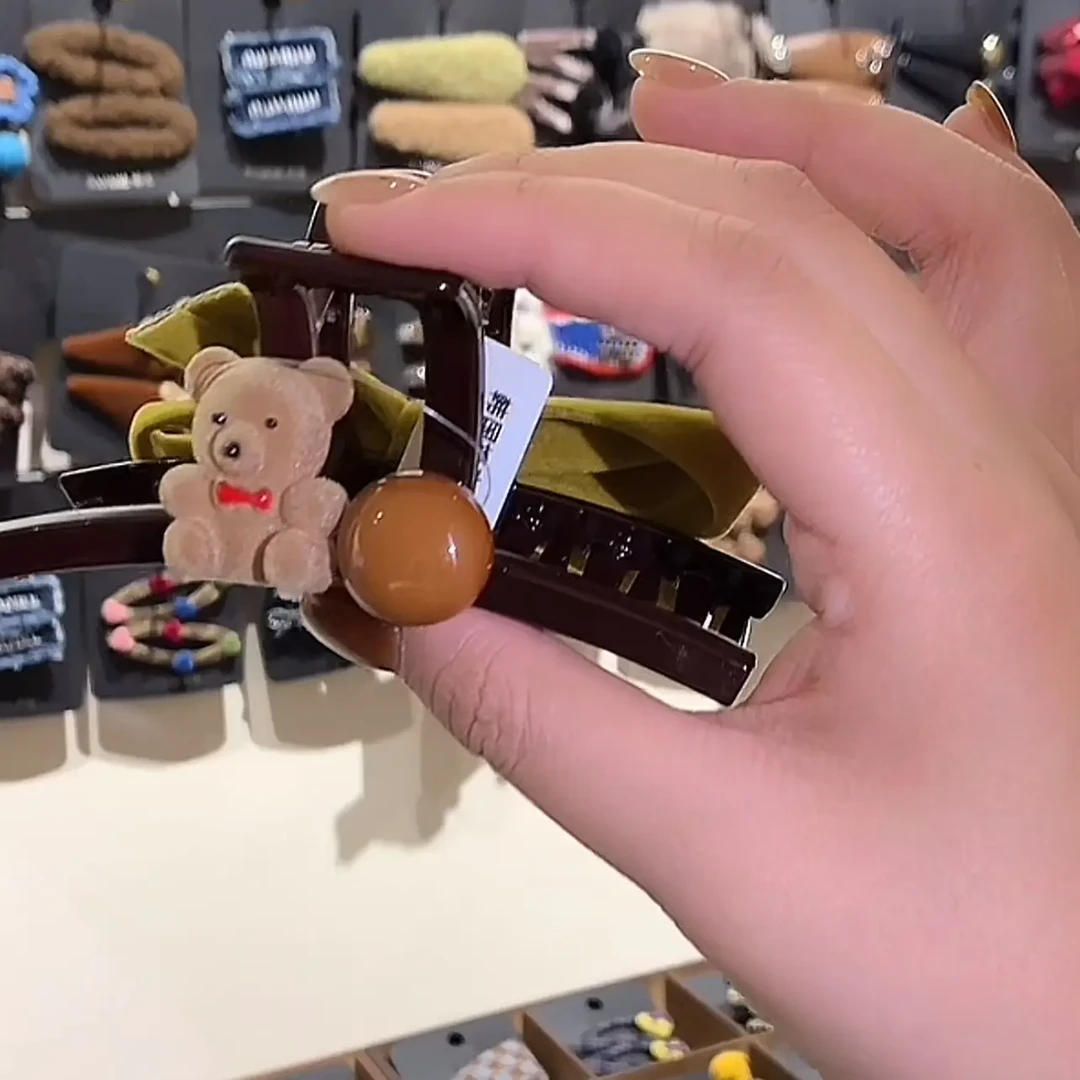 丝绒蝴蝶结抓夹女韩系ins高级感鲨鱼夹后脑勺盘发发卡头饰